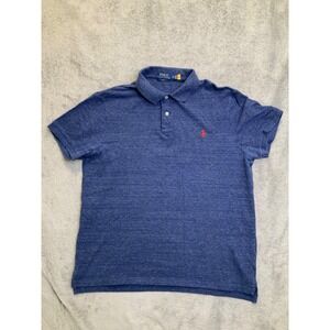 Polo Ralph Lauren Mens Shirt - Slim Fit - Navy Blue - Red Pony Logo - Size Large